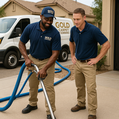 Professional carpet cleaning team working in Marana